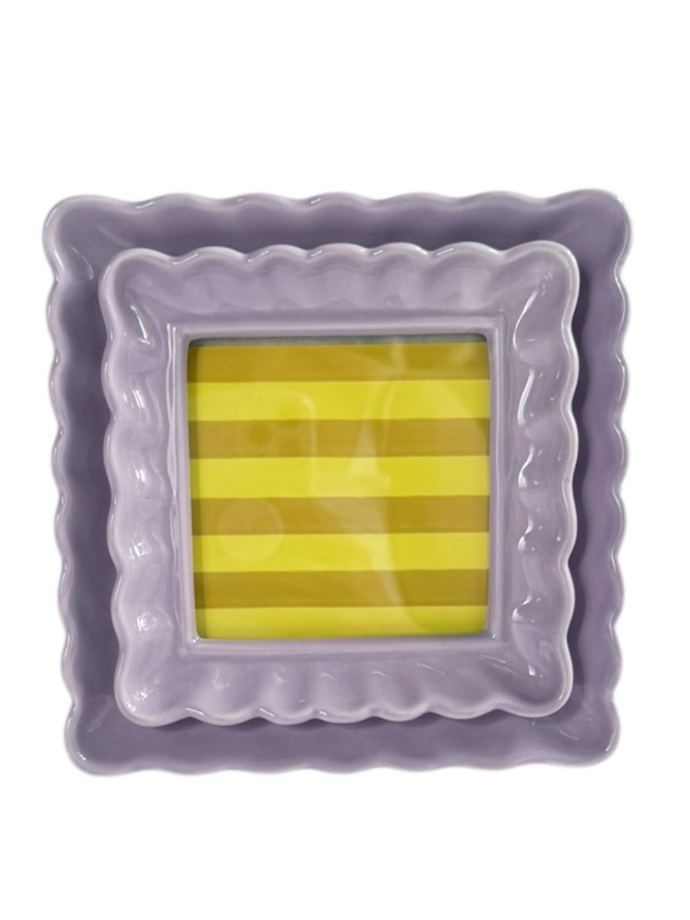 Maeve Scalloped Stoneware Picture Frame in Purple | 4 x 4 NWOT - Picture 2 of 5
